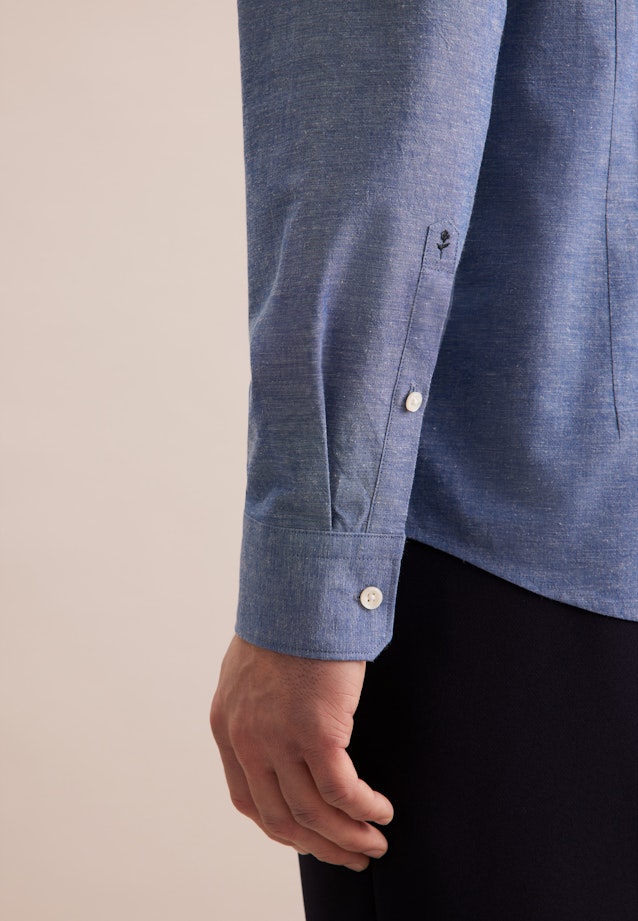 Slim Casual Hemd Uni in Mittelblau |  Seidensticker Onlineshop