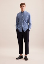 Slim Casual Hemd Uni in Mittelblau |  Seidensticker Onlineshop