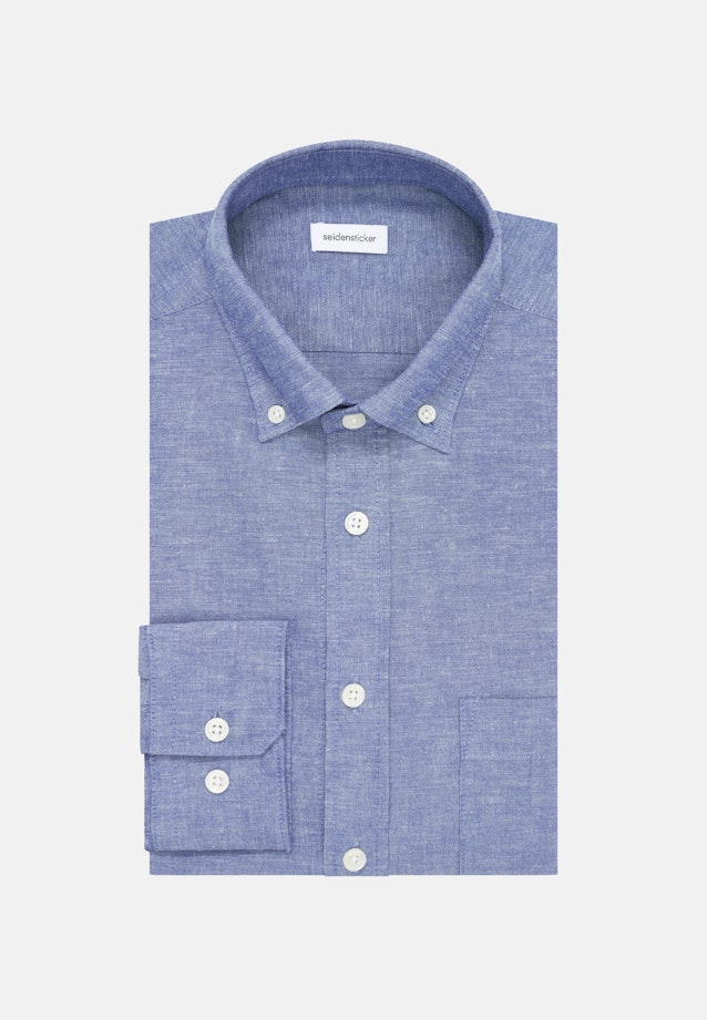Slim Casual Hemd Uni in Mittelblau |  Seidensticker Onlineshop