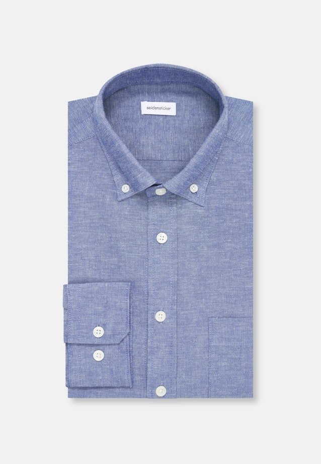 Slim Casual Hemd Uni in Mittelblau |  Seidensticker Onlineshop