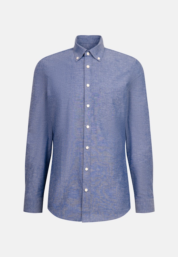 Slim Casual Hemd Uni in Mittelblau |  Seidensticker Onlineshop