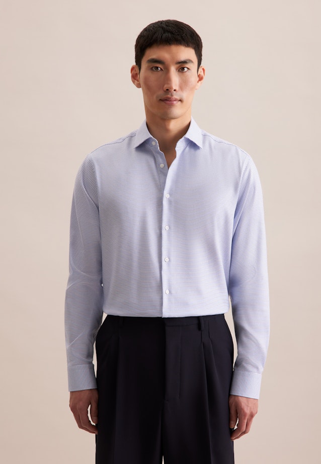 Regular Business shirt Structure in Light Blue |  Seidensticker Onlineshop