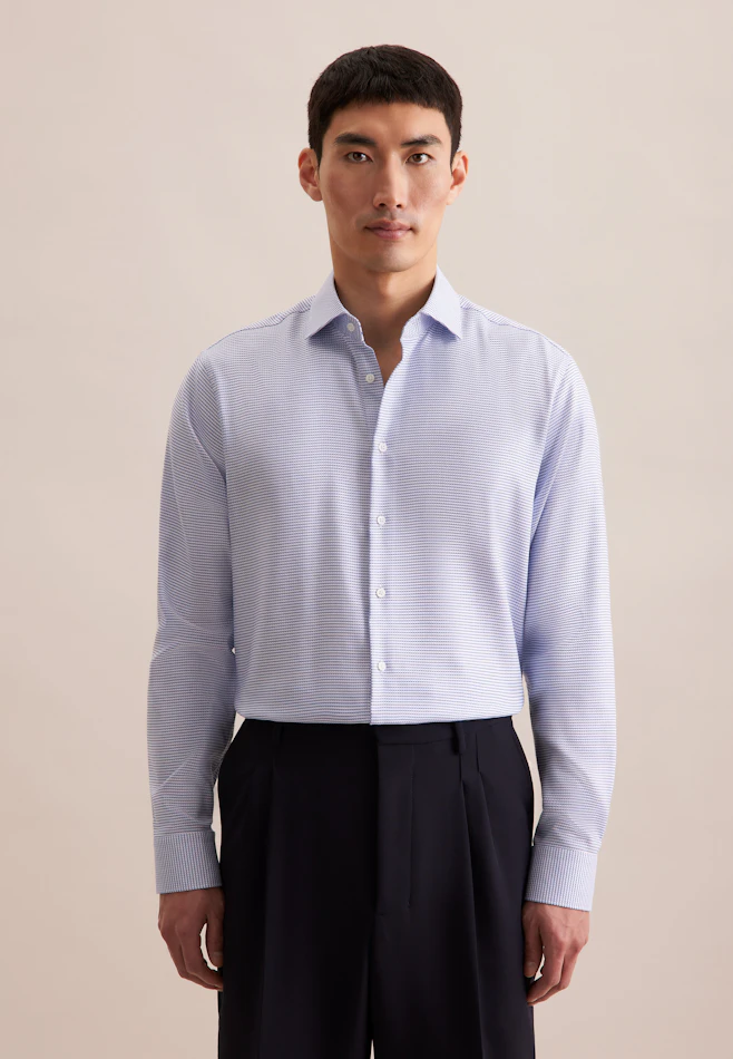 Regular Business shirt Structure in Light Blue | Seidensticker online shop