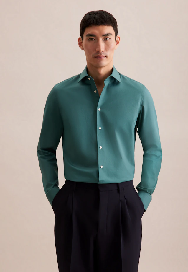 Slim Chemise d'affaires Uni in Vert |  Seidensticker Onlineshop