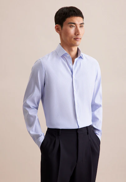 Slim Performance shirt Stripe in Light Blue |  Seidensticker Onlineshop