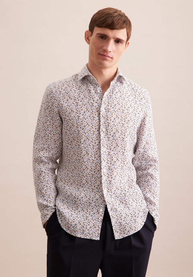 Shaped Business shirt Print in Beige | Seidensticker online shop