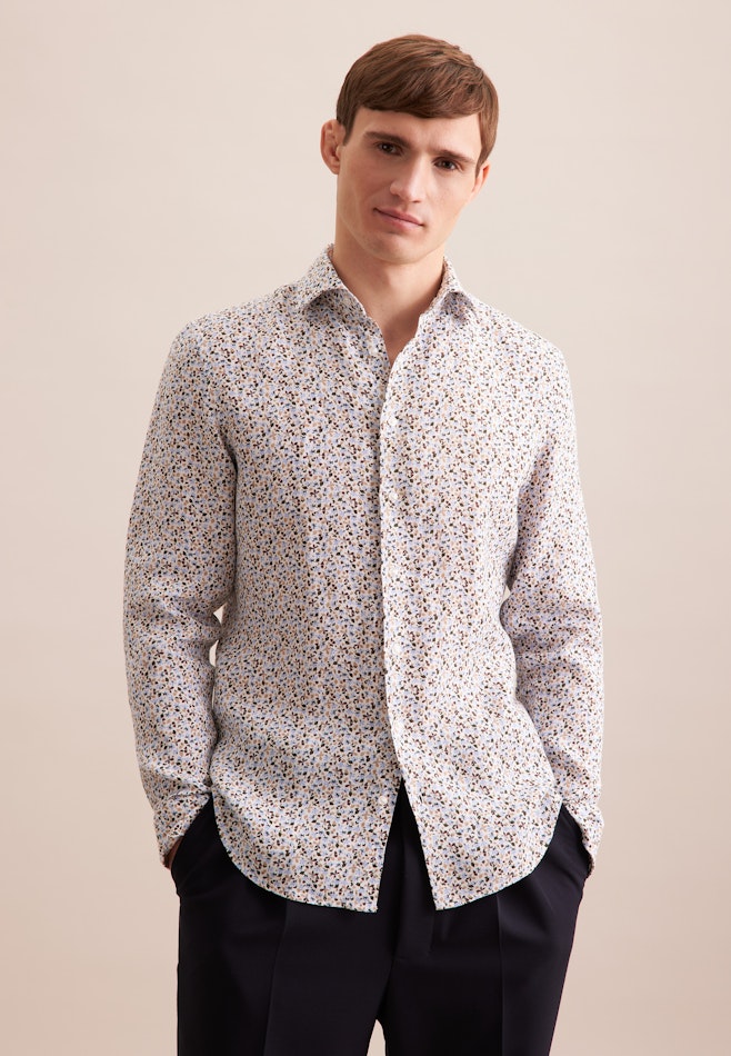 Shaped Business shirt Print in Beige | Seidensticker online shop