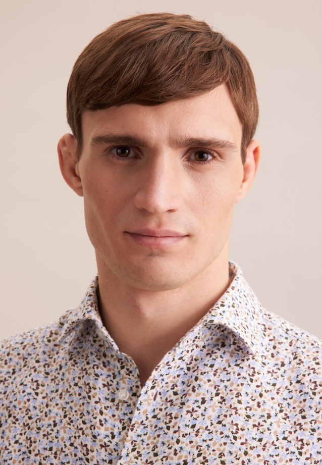 Shaped Business Hemd Druck in Beige |  Seidensticker Onlineshop