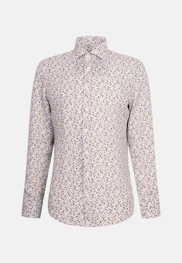 Shaped Business Hemd Druck in Beige |  Seidensticker Onlineshop