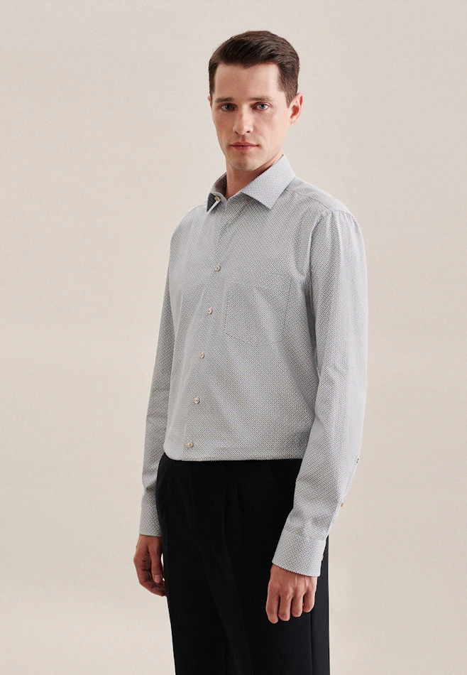 Regular Chemise d'affaires Imprimé dans Marron | Boutique en ligne Seidensticker
