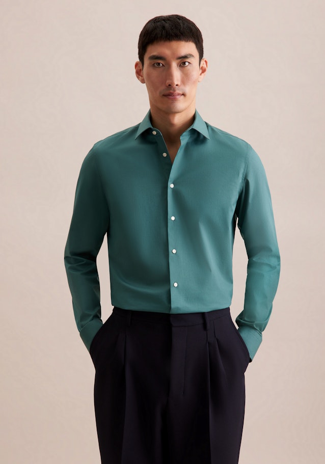 Shaped Chemise Business Uni in Vert | Seidensticker Onlineshop