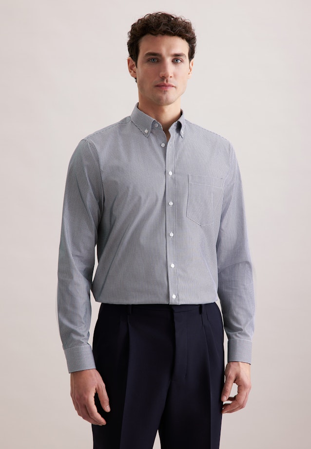 Regular Chemise d'affaires carreaux in Bleu Foncé |  Seidensticker Onlineshop