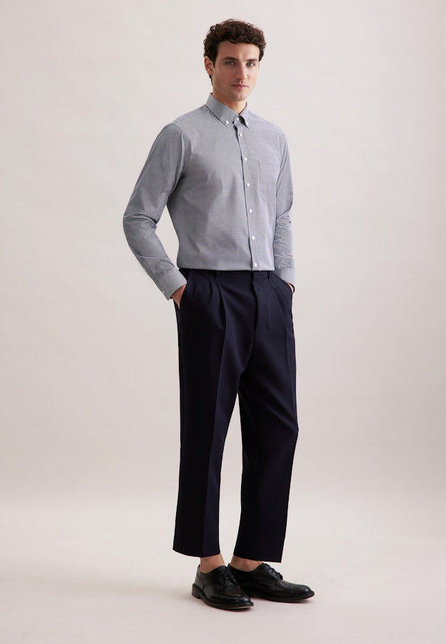 Regular Business Hemd Karo in Dunkelblau |  Seidensticker Onlineshop