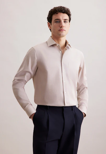 Regular Chemise d'affaires Uni in Marron |  Seidensticker Onlineshop