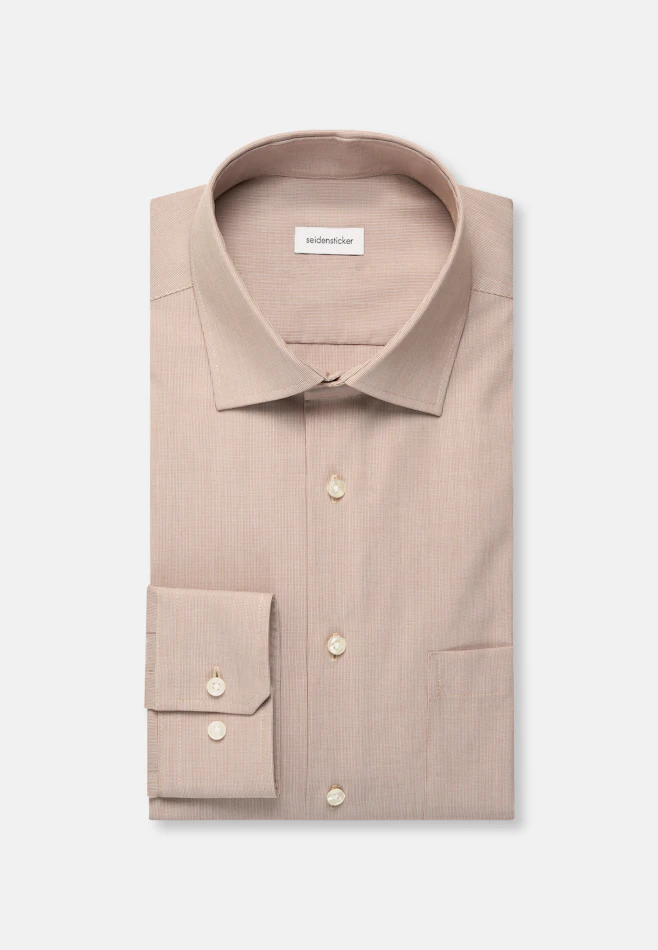 Regular Chemise d'affaires Uni dans Marron | Boutique en ligne Seidensticker