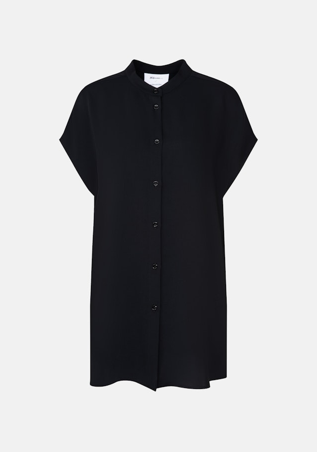 Blouse À Col Montant Regular Manche Courte in Noir | Seidensticker Onlineshop