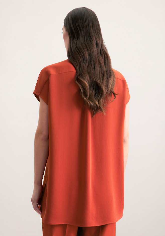 Stehkragenbluse Uni in Orange | Seidensticker Onlineshop