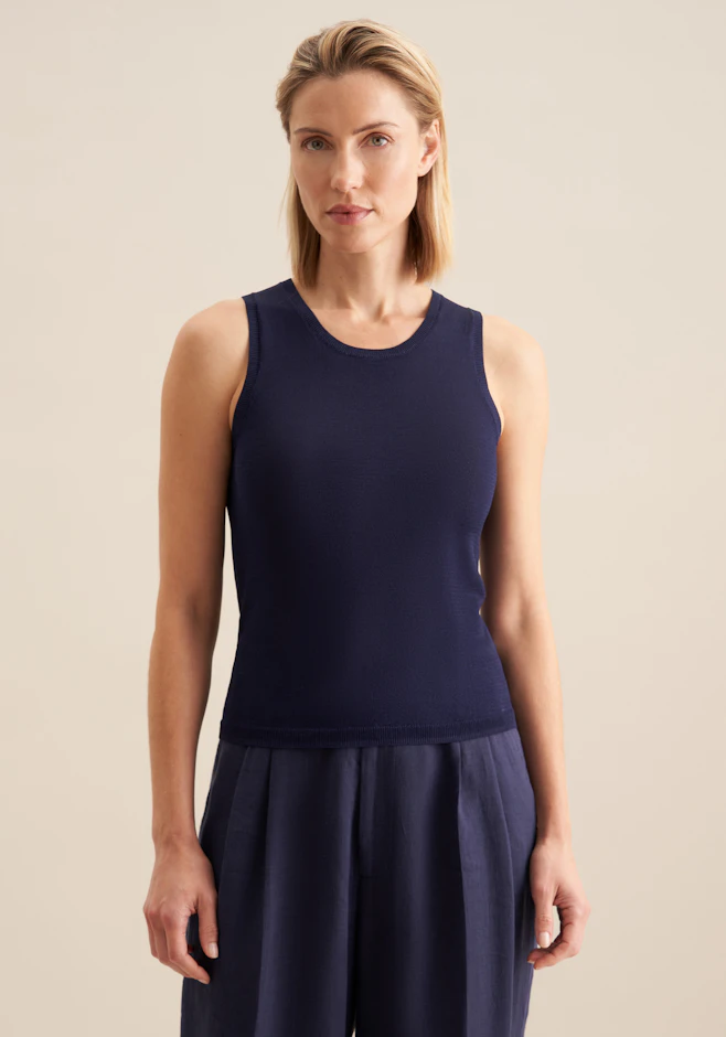 Rundhals Pullover , Uni in Dunkelblau | Seidensticker Onlineshop