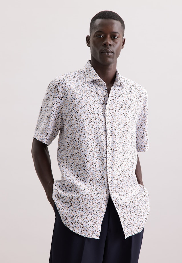 Regular Business Hemd Print in Beige |  Seidensticker Onlineshop
