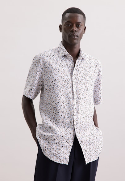 Regular Business Hemd Druck in Beige |  Seidensticker Onlineshop