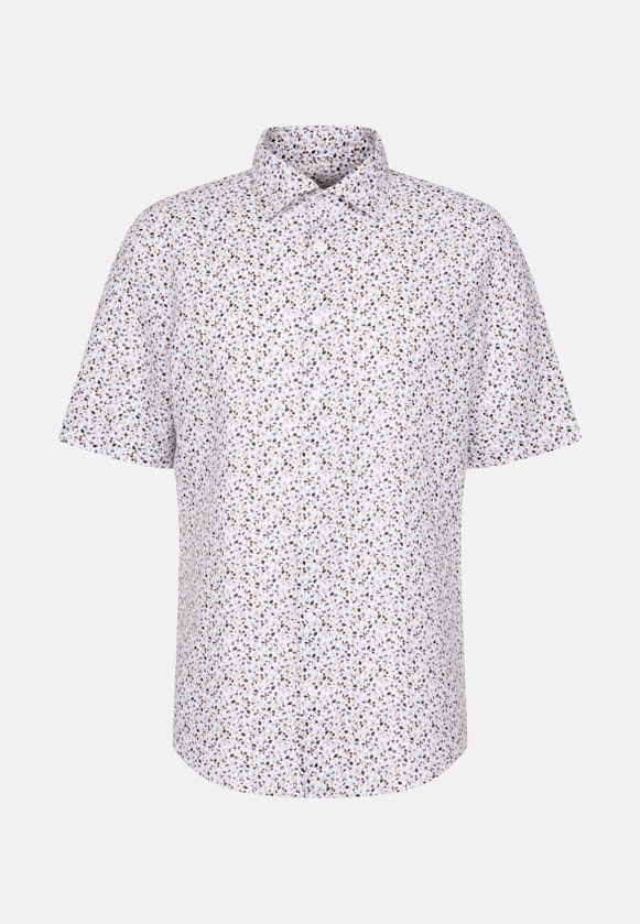 Regular Business Hemd Print in Beige |  Seidensticker Onlineshop
