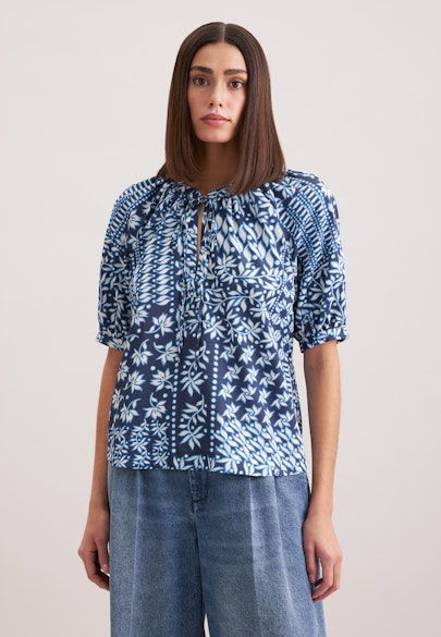 Tunika Druck in Mittelblau |  Seidensticker Onlineshop