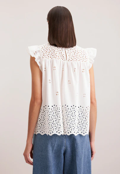 Shirtbluse Stickerei in Ecru |  Seidensticker Onlineshop