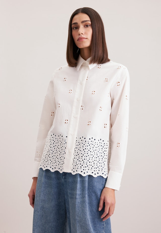 Hemdbluse Stickerei in Ecru |  Seidensticker Onlineshop