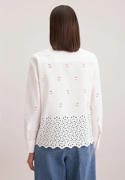 Hemdbluse Stickerei in Ecru |  Seidensticker Onlineshop