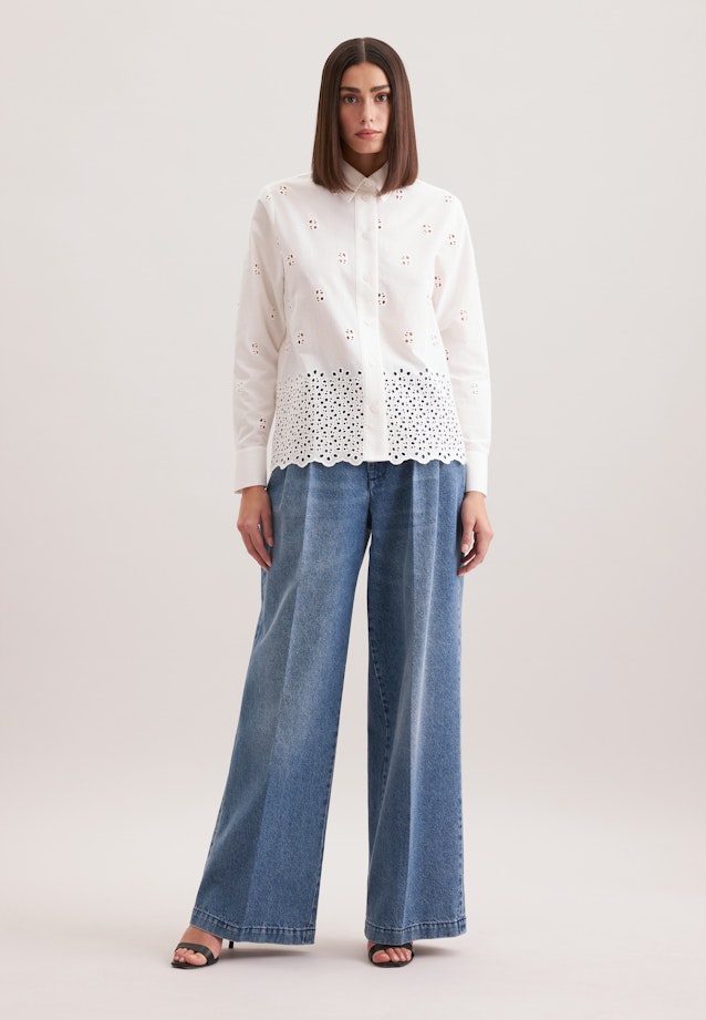 Hemdbluse Stickerei in Ecru |  Seidensticker Onlineshop