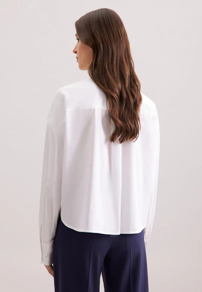 Stehkragenbluse Uni in Weiß |  Seidensticker Onlineshop