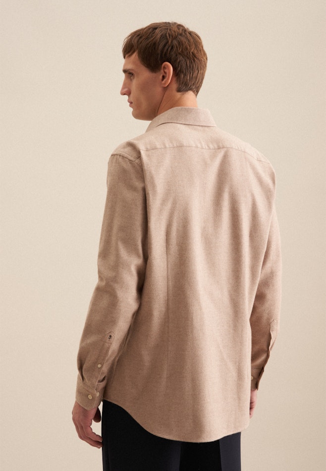 Shaped Flannel shirt Structure in Brown | Seidensticker online shop