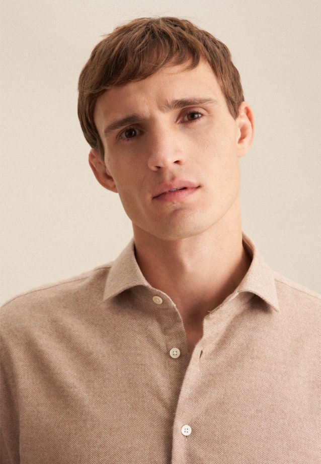 Shaped Flannel shirt Structure in Brown |  Seidensticker Onlineshop