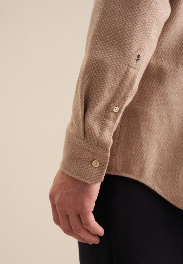 Shaped Flannel shirt Structure in Brown |  Seidensticker Onlineshop