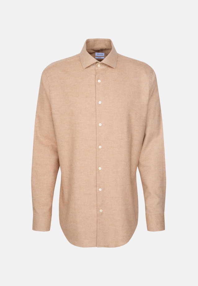 Shaped Flannel shirt Structure in Brown |  Seidensticker Onlineshop