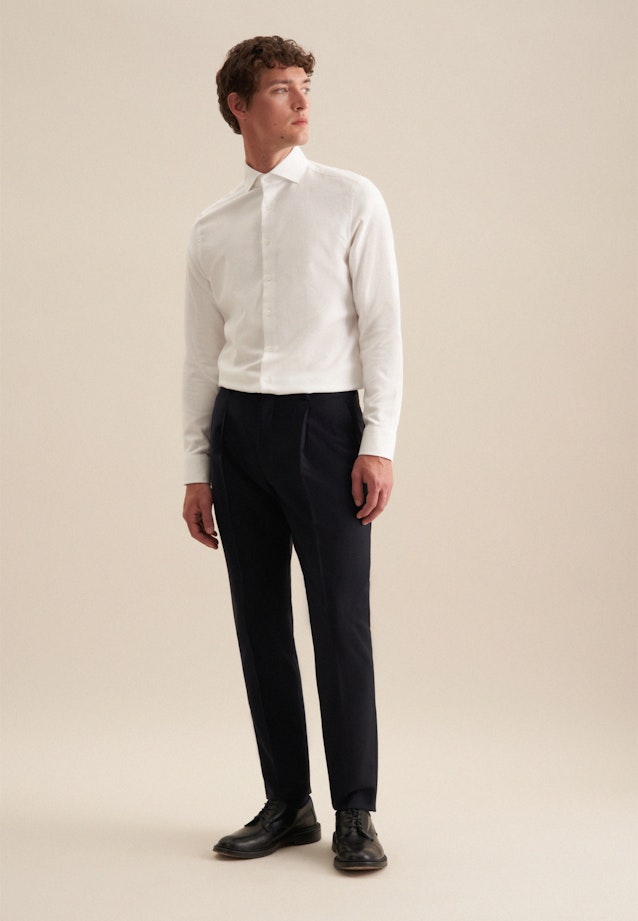 Shaped Flannel shirt Structure in White |  Seidensticker Onlineshop
