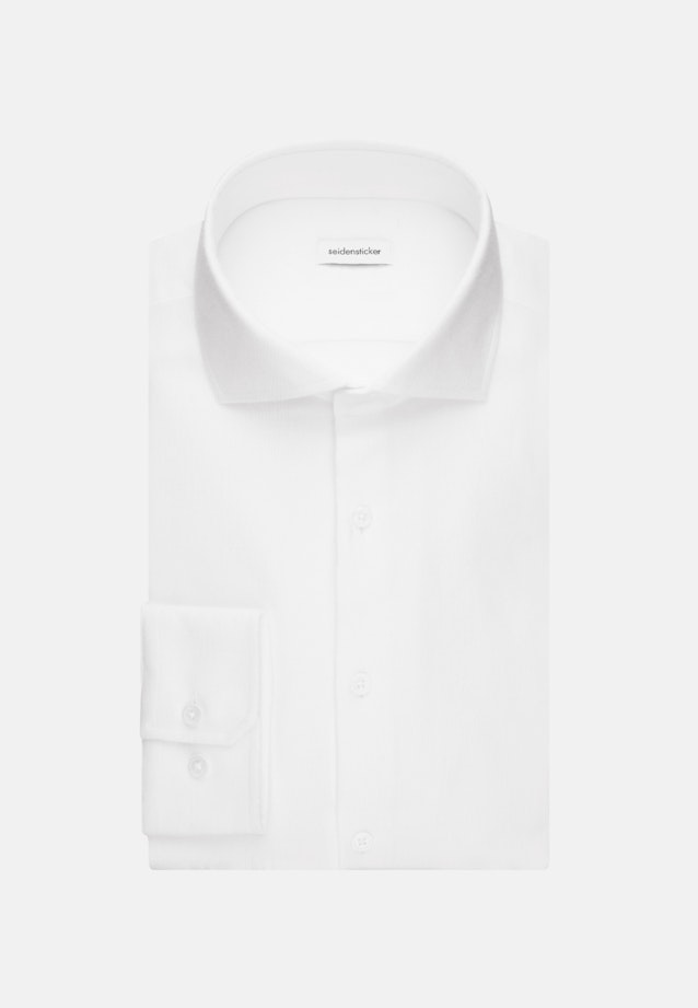 Shaped Flannel shirt Structure in White |  Seidensticker Onlineshop