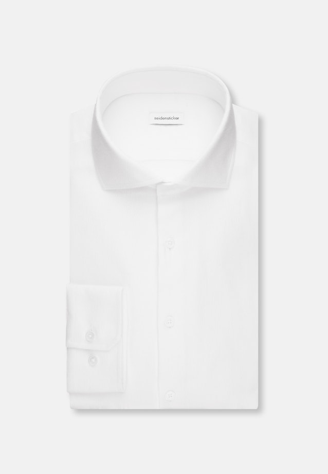 Shaped Flanellhemd Struktur in Weiß |  Seidensticker Onlineshop