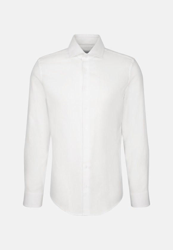 Shaped Flanellhemd Struktur in Weiß |  Seidensticker Onlineshop