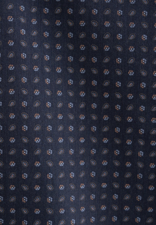 Slim Flannel shirt Print in Dark Blue |  Seidensticker Onlineshop