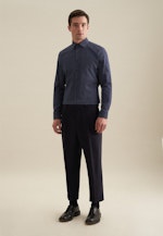 Slim Flannel shirt Print in Dark Blue |  Seidensticker Onlineshop