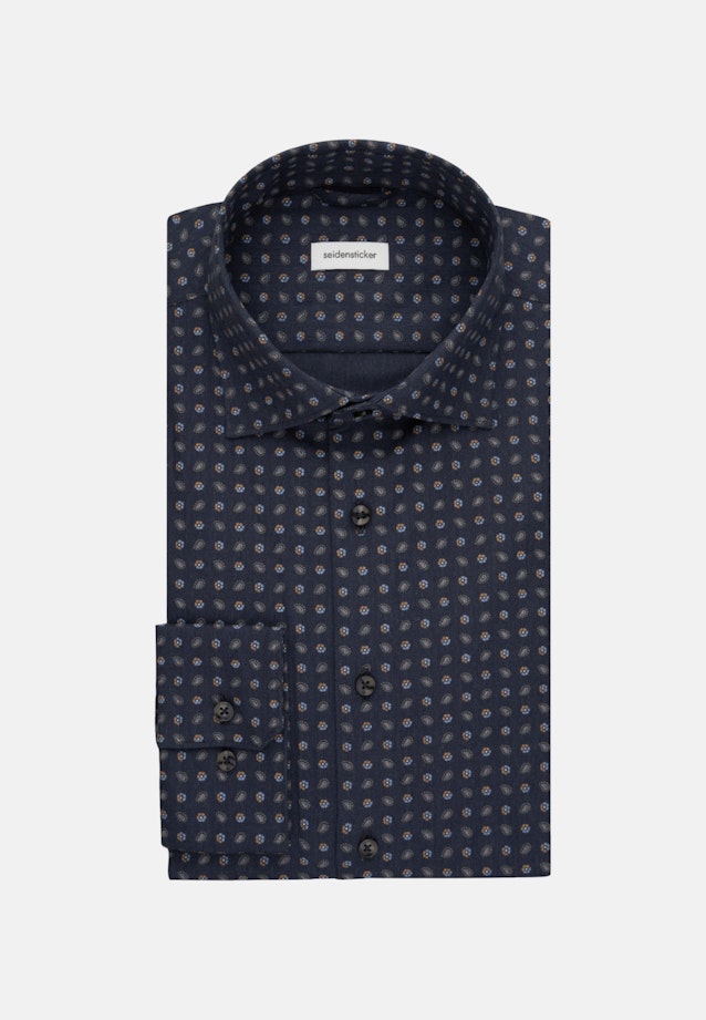Slim Flannel shirt Print in Dark Blue |  Seidensticker Onlineshop