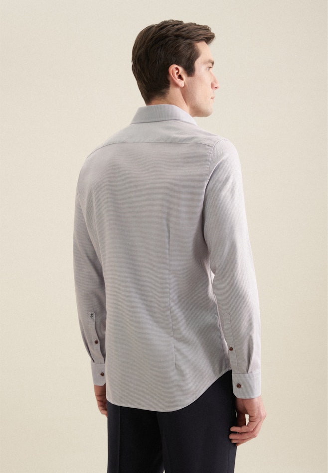 Slim Business Hemd Kleinmuster in Braun | Seidensticker Onlineshop