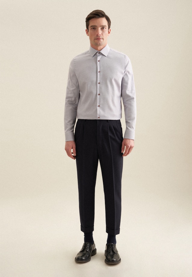 Slim Business Hemd Kleinmuster in Braun |  Seidensticker Onlineshop