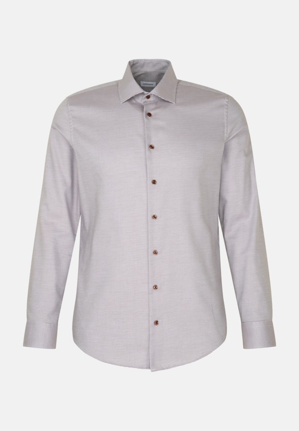 Slim Business Hemd Kleinmuster in Braun |  Seidensticker Onlineshop