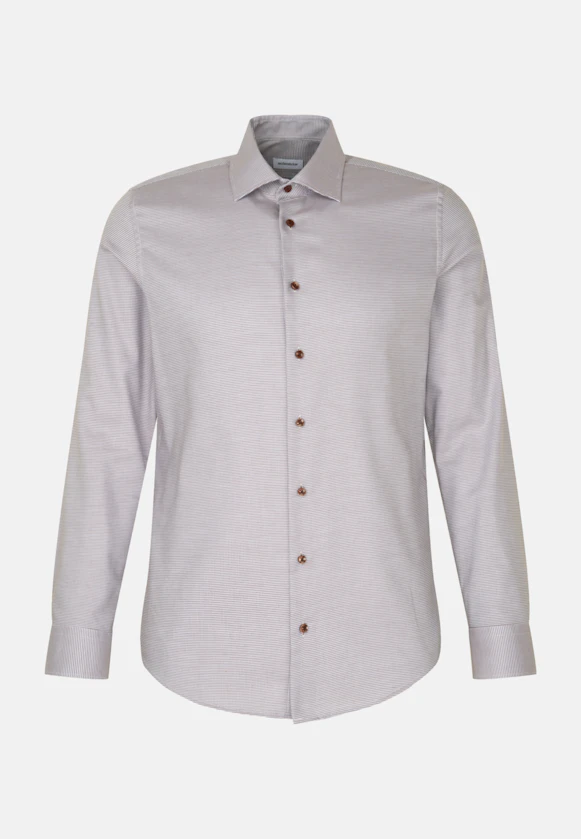 Slim Business Hemd Kleinmuster in Braun |  Seidensticker Onlineshop