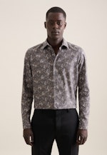 Slim Business Hemd Druck in Grau |  Seidensticker Onlineshop