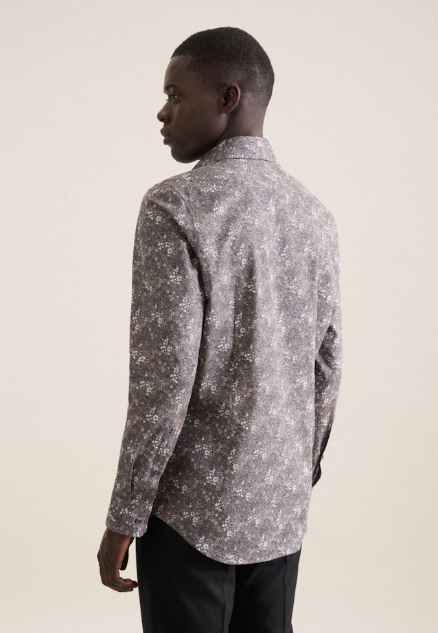 Slim Business Hemd Druck in Grau |  Seidensticker Onlineshop