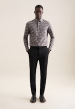 Slim Business Hemd Druck in Grau |  Seidensticker Onlineshop
