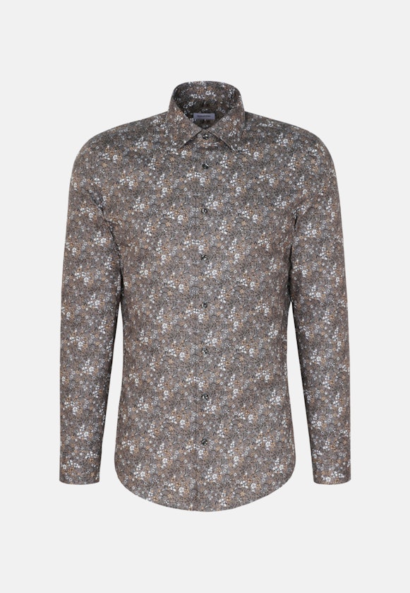 Slim Business Hemd Druck in Grau |  Seidensticker Onlineshop